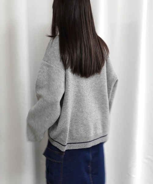 Lots of Love(ロッツオブラブ)の「CHILLロゴジャガードニットプルオーバー(ニット/セーター・レディース・ベージュ/ネイビー/グレー/ブルー・FREE)」の16枚目の写真