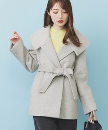 index（インデックス）の「ベルト付ビッグカラーミドルコート（チェスターコート）」