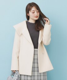 index（インデックス）の「ベルト付ビッグカラーミドルコート（チェスターコート）」