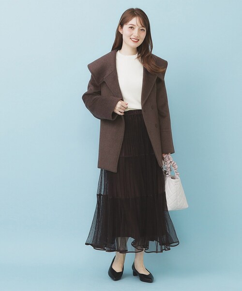 ベルト付ビッグカラーミドルコート（チェスターコート）｜index