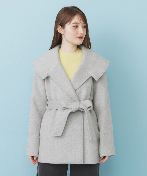 ベルト付ビッグカラーミドルコート（チェスターコート）｜index