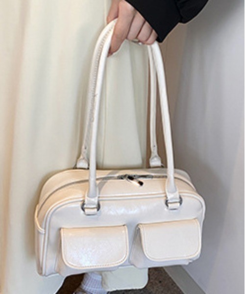 WEGO（ウィゴー）の「WEGO/マルチポケットワンショルダーフェイクレザーバッグ（ショルダーバッグ・レディース・ブラウン/レッド/ホワイト/ブラック・FREE）」の12枚目の写真