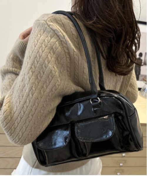 WEGO（ウィゴー）の「WEGO/マルチポケットワンショルダーフェイクレザーバッグ（ショルダーバッグ・レディース・ブラウン/レッド/ホワイト/ブラック・FREE）」の18枚目の写真