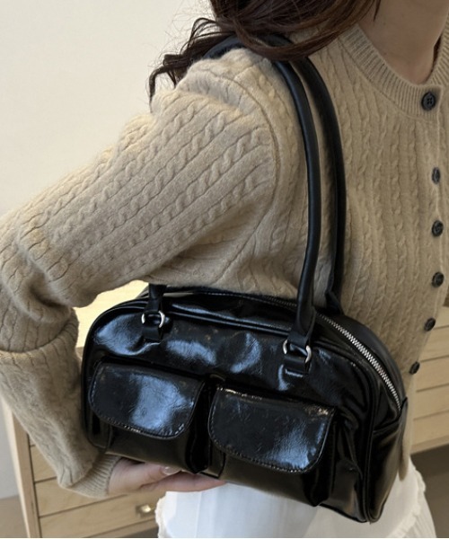 WEGO（ウィゴー）の「WEGO/マルチポケットワンショルダーフェイクレザーバッグ（ショルダーバッグ・レディース・ブラウン/レッド/ホワイト/ブラック・FREE）」の17枚目の写真