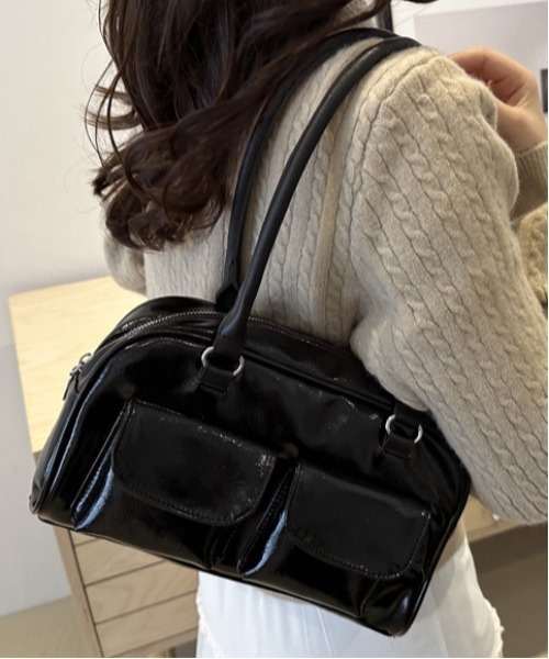 WEGO（ウィゴー）の「WEGO/マルチポケットワンショルダーフェイクレザーバッグ（ショルダーバッグ・レディース・ブラウン/レッド/ホワイト/ブラック・FREE）」の20枚目の写真