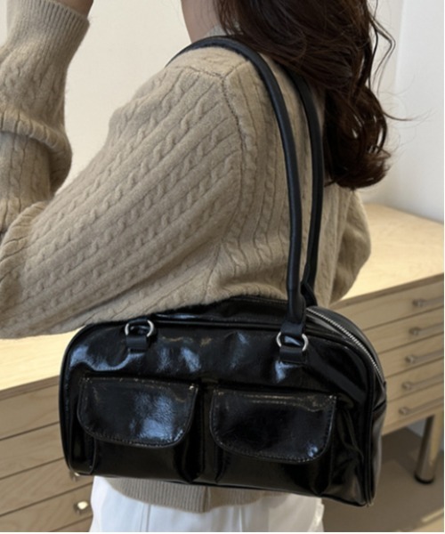 WEGO（ウィゴー）の「WEGO/マルチポケットワンショルダーフェイクレザーバッグ（ショルダーバッグ・レディース・ブラウン/レッド/ホワイト/ブラック・FREE）」の21枚目の写真