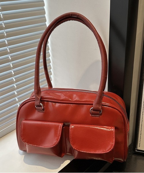 WEGO（ウィゴー）の「WEGO/マルチポケットワンショルダーフェイクレザーバッグ（ショルダーバッグ・レディース・ブラウン/レッド/ホワイト/ブラック・FREE）」の8枚目の写真