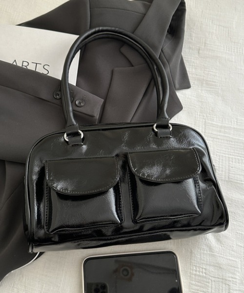 WEGO（ウィゴー）の「WEGO/マルチポケットワンショルダーフェイクレザーバッグ（ショルダーバッグ・レディース・ブラウン/レッド/ホワイト/ブラック・FREE）」の9枚目の写真