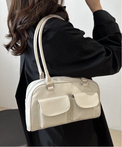 WEGO（ウィゴー）の「WEGO/マルチポケットワンショルダーフェイクレザーバッグ（ショルダーバッグ・レディース・ブラウン/レッド/ホワイト/ブラック・FREE）」の15枚目の写真