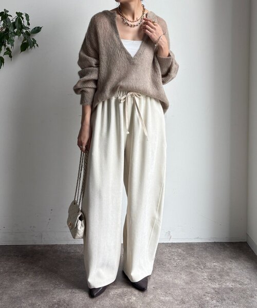 DouDou(ドゥドゥ)の「【新色追加】起毛モヘヤスキッパープルオーバー(ニット/セーター・レディース・ブルー系その他/ベージュ/ブラウン/イエロー/チャコールグレー・FREE)」の20枚目の写真