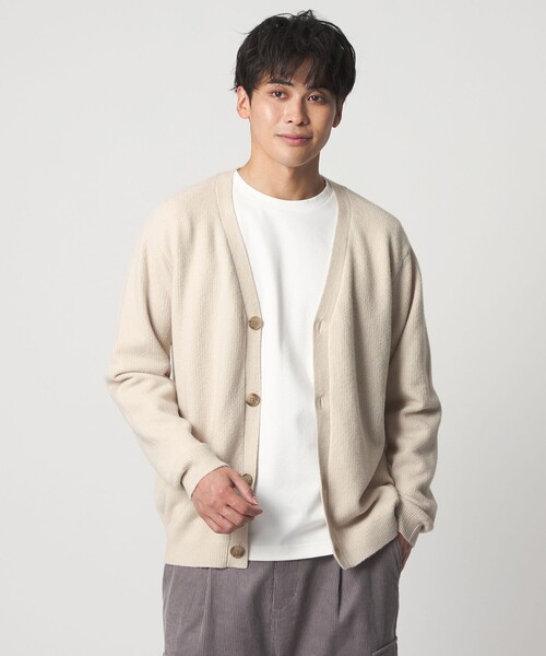 A DAY IN THE LIFE UNITED ARROWS(アデイインザライフユナイテッドアローズ)の「アンゴラミックス ノーブル カーディガン<A DAY IN THE LIFE>(カーディガン/ボレロ・メンズ・ブラック/ナチュラル・M/L)」の3枚目の写真