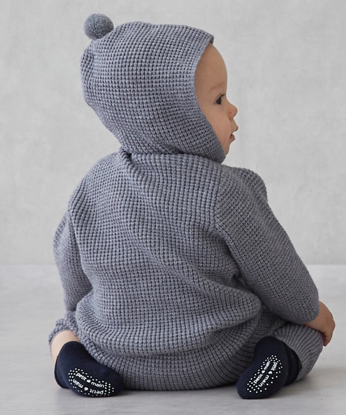 petit main（プティマイン）の「とんがり帽カーディガン＜セットアップ対応＞（その他ベビーウェア・キッズ・グレー/アイボリー・70cm/80ｃｍ）」の3枚目の写真