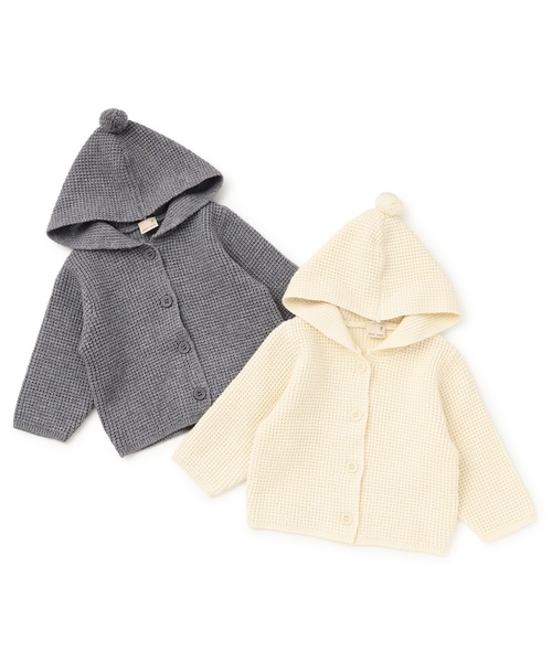 petit main（プティマイン）の「とんがり帽カーディガン＜セットアップ対応＞（その他ベビーウェア・キッズ・グレー/アイボリー・70cm/80ｃｍ）」の12枚目の写真