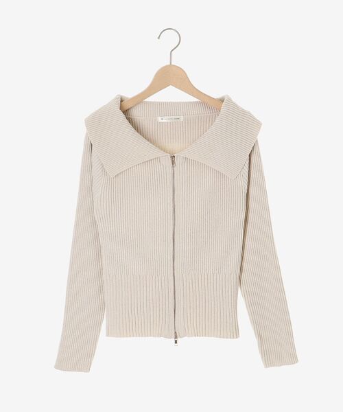 MAJESTIC LEGON(マジェスティックレゴン)の「キラキラモールダブルジップニット(ニット/セーター・レディース・アイボリー/ピンクベージュ/ブラック・MEDIUM)」の11枚目の写真