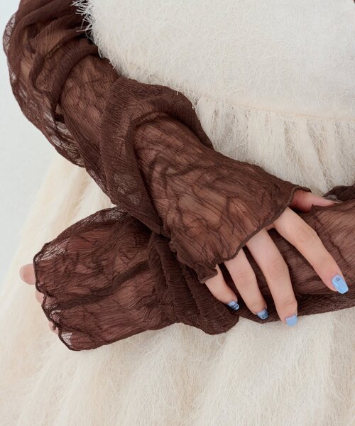 Kastane（カスタネ）の「ランダムチュールメローTEE（Tシャツ/カットソー・レディース・アイボリー/チャコールグレー/ブラウン・FREE）」の11枚目の写真