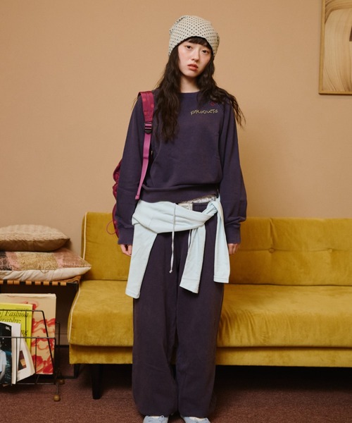 common gull products.（コモンガルプロダクツ）の「【種まき】針と糸スウェットパンツ（スウェットパンツ・レディース・レッド系/ネイビー/杢グレー・MEDIUM/SMALL/LARGE）」の2枚目の写真