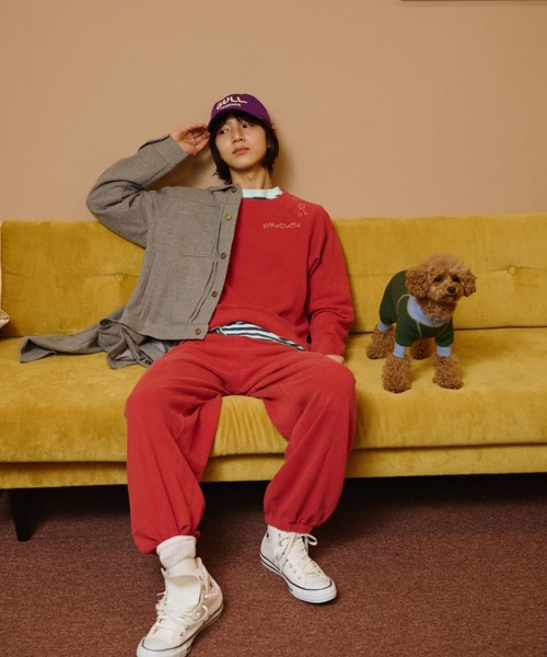 common gull products.（コモンガルプロダクツ）の「【種まき】針と糸スウェットパンツ（スウェットパンツ・レディース・レッド系/ネイビー/杢グレー・MEDIUM/SMALL/LARGE）」の15枚目の写真