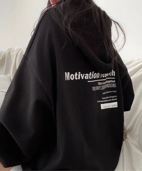 NEW GENTLEMAN（ニュージェントルマン）の「MOTIVATION オーバーサイズ プルオーバーパーカー（パーカー・メンズ・ブラック/グレー/ライトグレー・XL/L/M）」の12枚目の写真