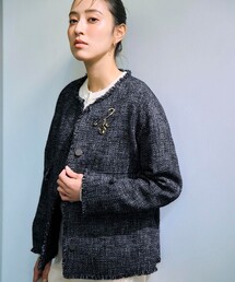 ICB｜アイシービーのノーカラージャケット（ツイード）通販 - ZOZOTOWN