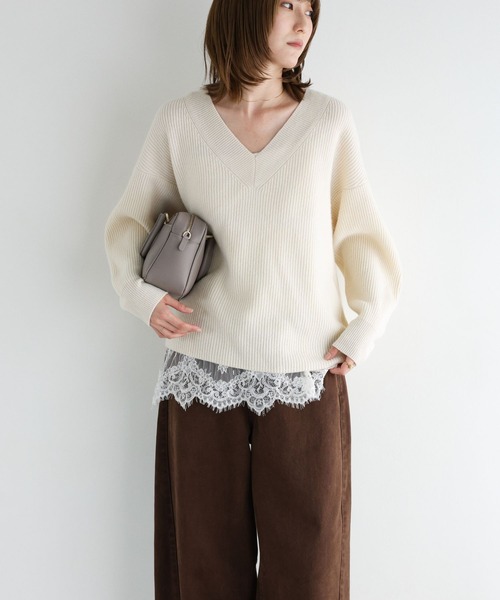 BABYLONE（バビロン）の「アゼニュアンスVネックプルオーバー（ニット