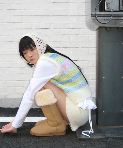 RONRON(ロンロン)の「KITTY RONRON FAIR ISLE KNIT VEST IVORY(ベスト・レディース・その他・FREE)」の2枚目の写真