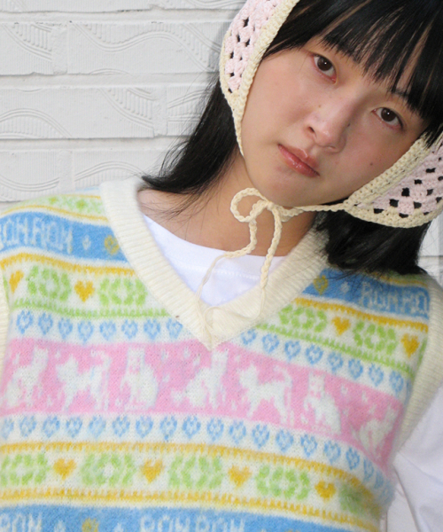 RONRON(ロンロン)の「KITTY RONRON FAIR ISLE KNIT VEST IVORY(ベスト・レディース・その他・FREE)」の5枚目の写真