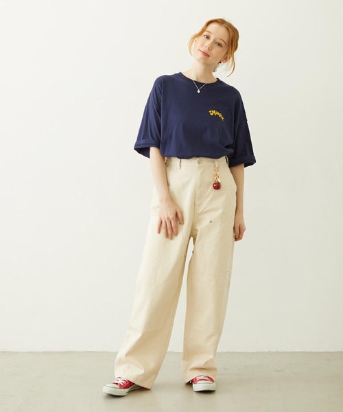 MILKFED.（ミルクフェド）の「DOUBLE KNEE PANTS（デニムパンツ・レディース・オフホワイト/ブラック/ライトブルー・S/M）」の10枚目の写真