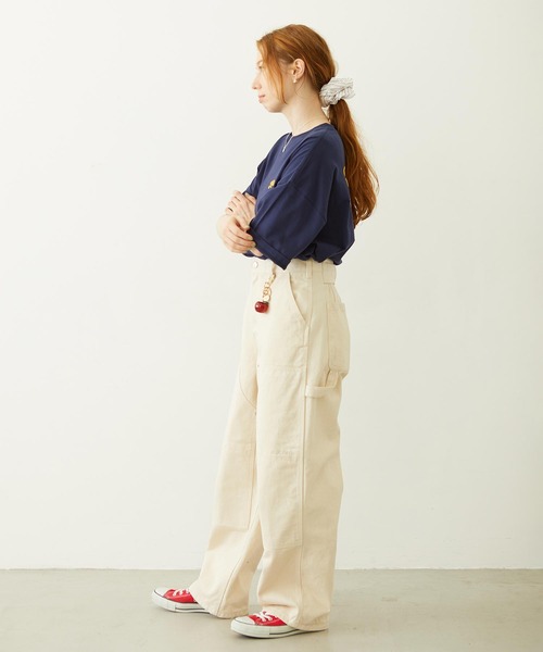 MILKFED.（ミルクフェド）の「DOUBLE KNEE PANTS（デニムパンツ・レディース・オフホワイト/ブラック/ライトブルー・S/M）」の12枚目の写真