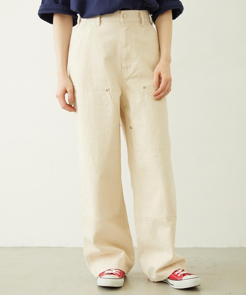 MILKFED.（ミルクフェド）の「DOUBLE KNEE PANTS（デニムパンツ・レディース・オフホワイト/ブラック/ライトブルー・S/M）」の7枚目の写真