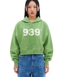 939 LOGO CROP HOOD (LIGHT GREEN)