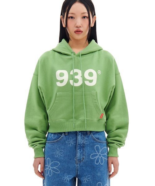 ARCHIVE BOLD(アーカイブボールド)の「939 LOGO CROP HOOD (LIGHT GREEN)(パーカー・レディース・その他・FREE)」の1枚目の写真
