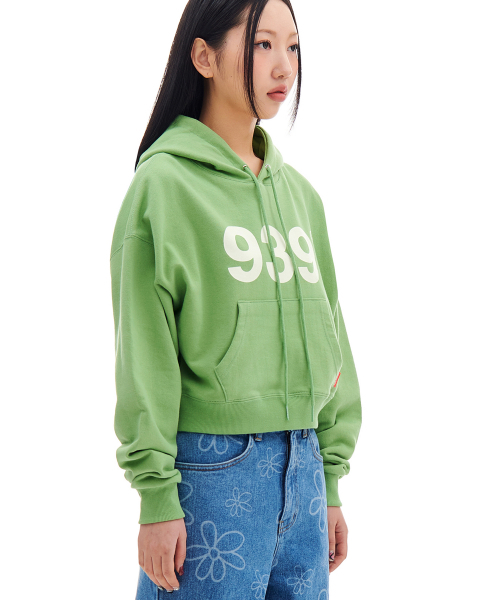 ARCHIVE BOLD(アーカイブボールド)の「939 LOGO CROP HOOD (LIGHT GREEN)(パーカー・レディース・その他・FREE)」の2枚目の写真