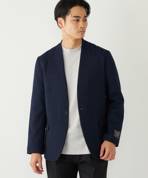 SHIPS Colors:T/W ツイード ノーカラー ジャケット(セットアップ対応