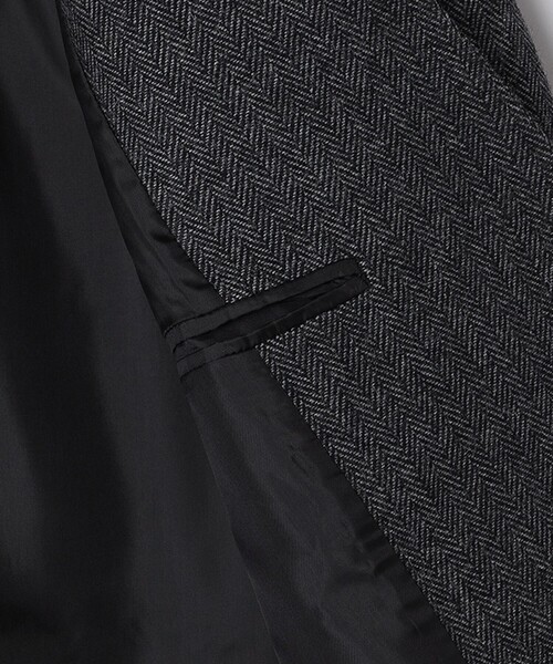 SHIPS Colors(シップス カラーズ)の「SHIPS Colors:T/W ツイード ノーカラー ジャケット(セットアップ対応可能)◇(ノーカラージャケット・メンズ・ブラウン/ネイビー/ブラック・X-LARGE/SMALL/LARGE/MEDIUM)」の12枚目の写真