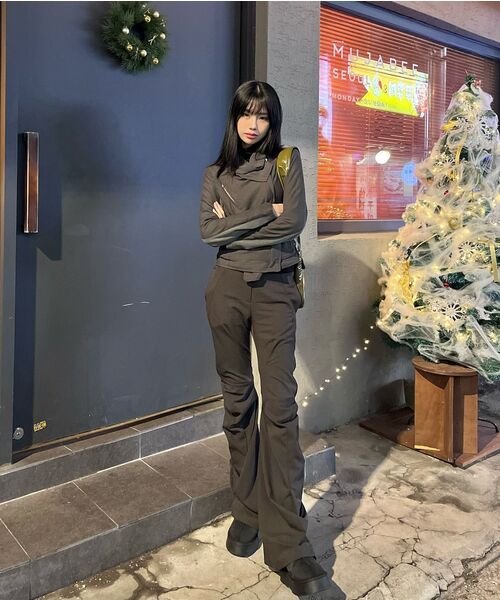 Asymmetrical Drape Pants (FL-245_Charcoal)