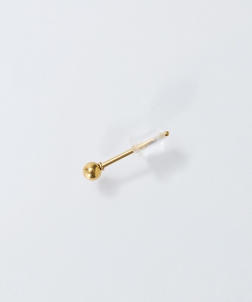 Phoebe(フィービィー)の「【金属アレルギー対応】一粒ピアス/サージカルステンレス/ユニセックス(ピアス(両耳用)・レディース・クリア/イエローゴールド・FREE)」の3枚目の写真