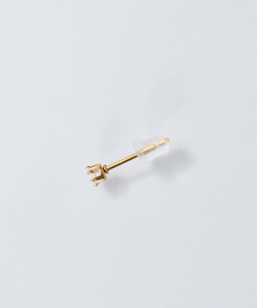 Phoebe(フィービィー)の「【金属アレルギー対応】一粒ピアス/サージカルステンレス/ユニセックス(ピアス(両耳用)・レディース・クリア/イエローゴールド・FREE)」の11枚目の写真