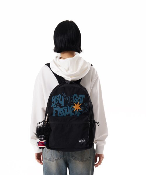 IUGAMAKARAS(イウガマカラス)の「Printed Twill Pocket Backpack (Black)(バックパック/リュック・メンズ・その他・FREE)」の2枚目の写真