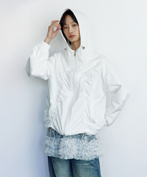 ROUGHNECK（ラフネック）の「Shirring Windbreaker White（ナイロンジャケット）」
