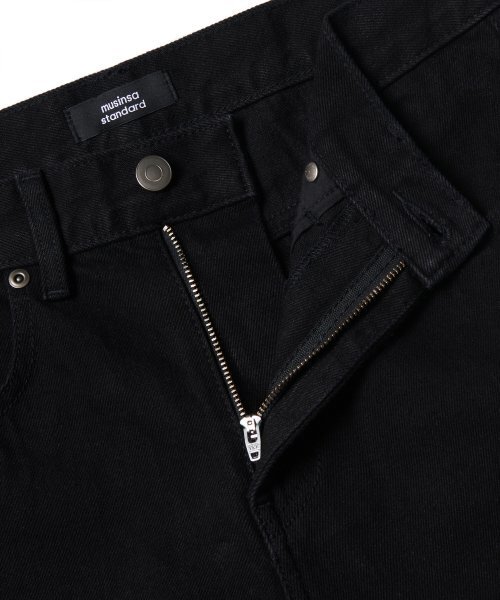 MUSINSA STANDARD（ムシンサスタンダード）の「スラッシュストレートデニムパンツ[ブラック]（デニムパンツ・メンズ・その他・40/38/42/36/32/30/31/26/27/28/29）」の4枚目の写真