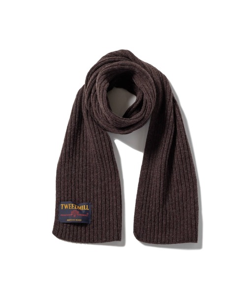 TWEED MILL(ツイードミル)の「TWEEDMILL Hinchliffe Lambswool Rib Scarf  ツイードミル ヒンチクリフ ラムウール リブ ストール(ストール/ショール・レディース・ライトベージュ/チャコール/ダークブラウン系1/ブラック・ONE SIZE)」の4枚目の写真