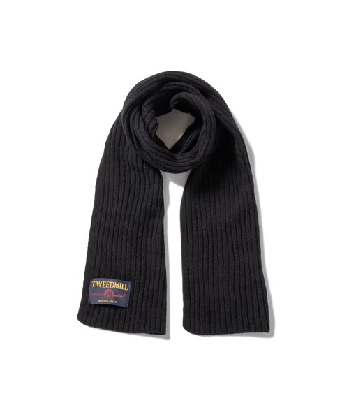 TWEED MILL(ツイードミル)の「TWEEDMILL Hinchliffe Lambswool Rib Scarf  ツイードミル ヒンチクリフ ラムウール リブ ストール(ストール/ショール・レディース・ライトベージュ/チャコール/ダークブラウン系1/ブラック・ONE SIZE)」の1枚目の写真