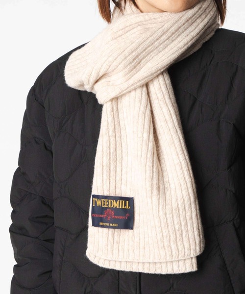 TWEED MILL(ツイードミル)の「TWEEDMILL Hinchliffe Lambswool Rib Scarf  ツイードミル ヒンチクリフ ラムウール リブ ストール(ストール/ショール・レディース・ライトベージュ/チャコール/ダークブラウン系1/ブラック・ONE SIZE)」の12枚目の写真