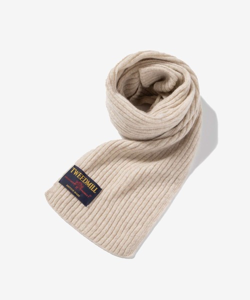 TWEED MILL(ツイードミル)の「TWEEDMILL Hinchliffe Lambswool Rib Scarf  ツイードミル ヒンチクリフ ラムウール リブ ストール(ストール/ショール・レディース・ライトベージュ/チャコール/ダークブラウン系1/ブラック・ONE SIZE)」の14枚目の写真