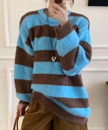 LAC-VERT | オーバーサイズボーダーニット(ニット/セーター)