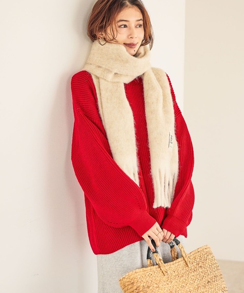 studio CLIP（スタディオクリップ）の「柔らかミックスカラーマフラー（マフラー・レディース・グリーン/ブラウン/ナチュラル/レッド・FREE）」の3枚目の写真