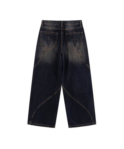 SUPPLIER(サプライヤー)の「デニム|Switching Pierced Baggy Jeans|SUPPLIER(デニムパンツ・メンズ・ブラック/ブルー・SMALL/MEDIUM/LARGE/X-LARGE)」の3枚目の写真