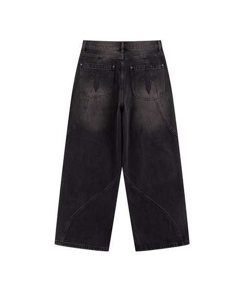 SUPPLIER(サプライヤー)の「デニム|Switching Pierced Baggy Jeans|SUPPLIER(デニムパンツ・メンズ・ブラック/ブルー・SMALL/MEDIUM/LARGE/X-LARGE)」の10枚目の写真