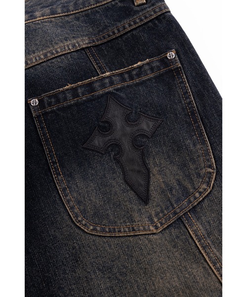 SUPPLIER(サプライヤー)の「デニム|Switching Pierced Baggy Jeans|SUPPLIER(デニムパンツ・メンズ・ブラック/ブルー・SMALL/MEDIUM/LARGE/X-LARGE)」の4枚目の写真