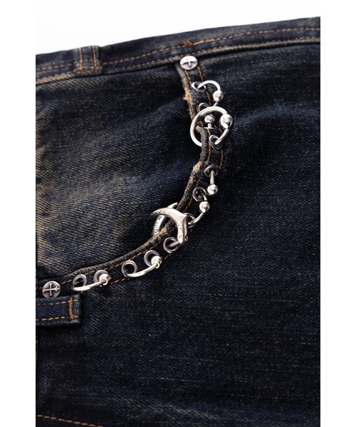 SUPPLIER(サプライヤー)の「デニム|Switching Pierced Baggy Jeans|SUPPLIER(デニムパンツ・メンズ・ブラック/ブルー・SMALL/MEDIUM/LARGE/X-LARGE)」の14枚目の写真